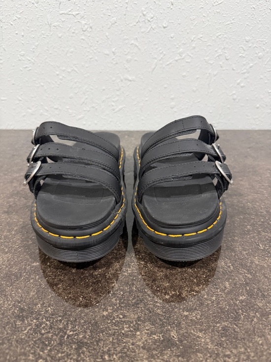 Dr. Martens Black Blaire Leather Slide Sandals Size 8 - Picture 2 of 7